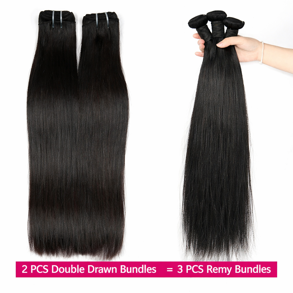 Premium 3 Bundle 15A Raw Vietnamese Straight Hair Bundles - Double Drawn Human Hair
