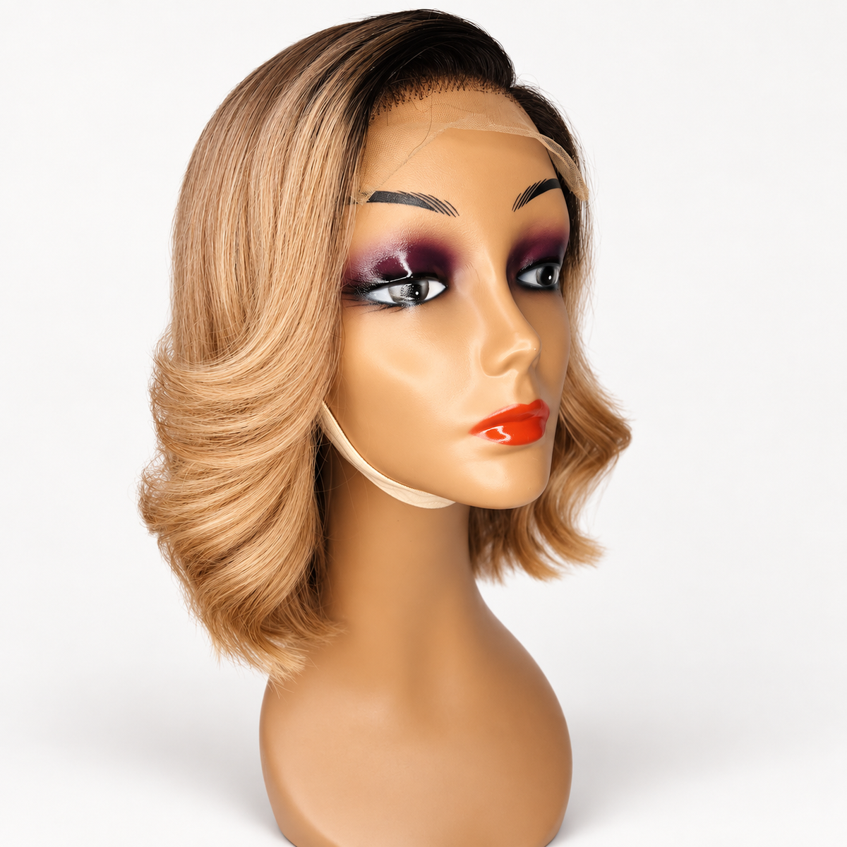 14" 5*5 Bounce Bob Wig Black/Ash Blonde