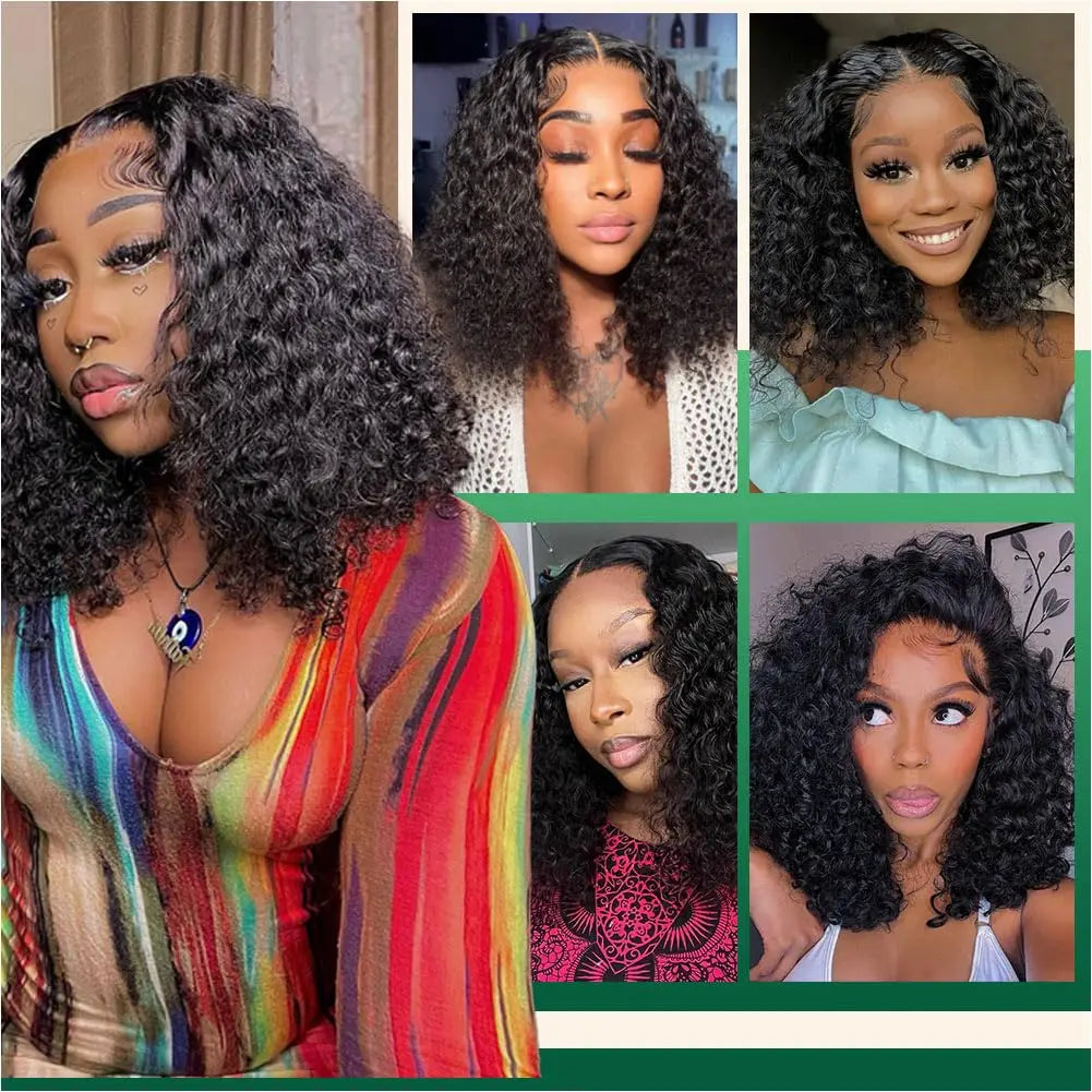Deep Wave Bob HD Lace Wig Natural Black 13x4 & 4x4