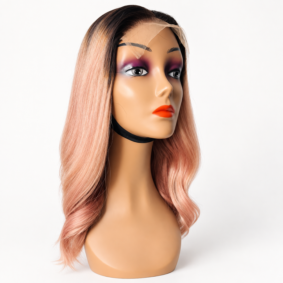 18" 5*5 Wig Black/Ash Blonde