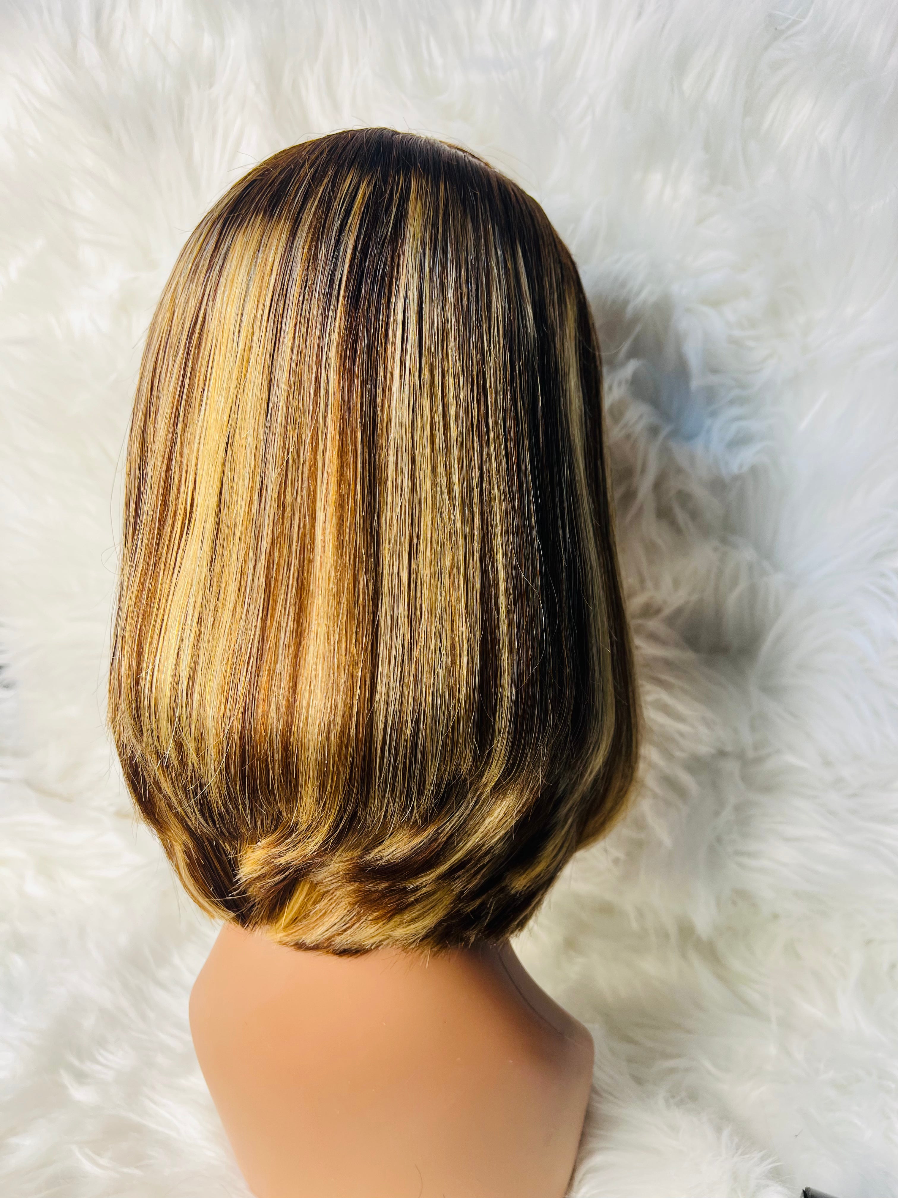 14" 5*5 Layer Bounce Wig Chocolate Brown