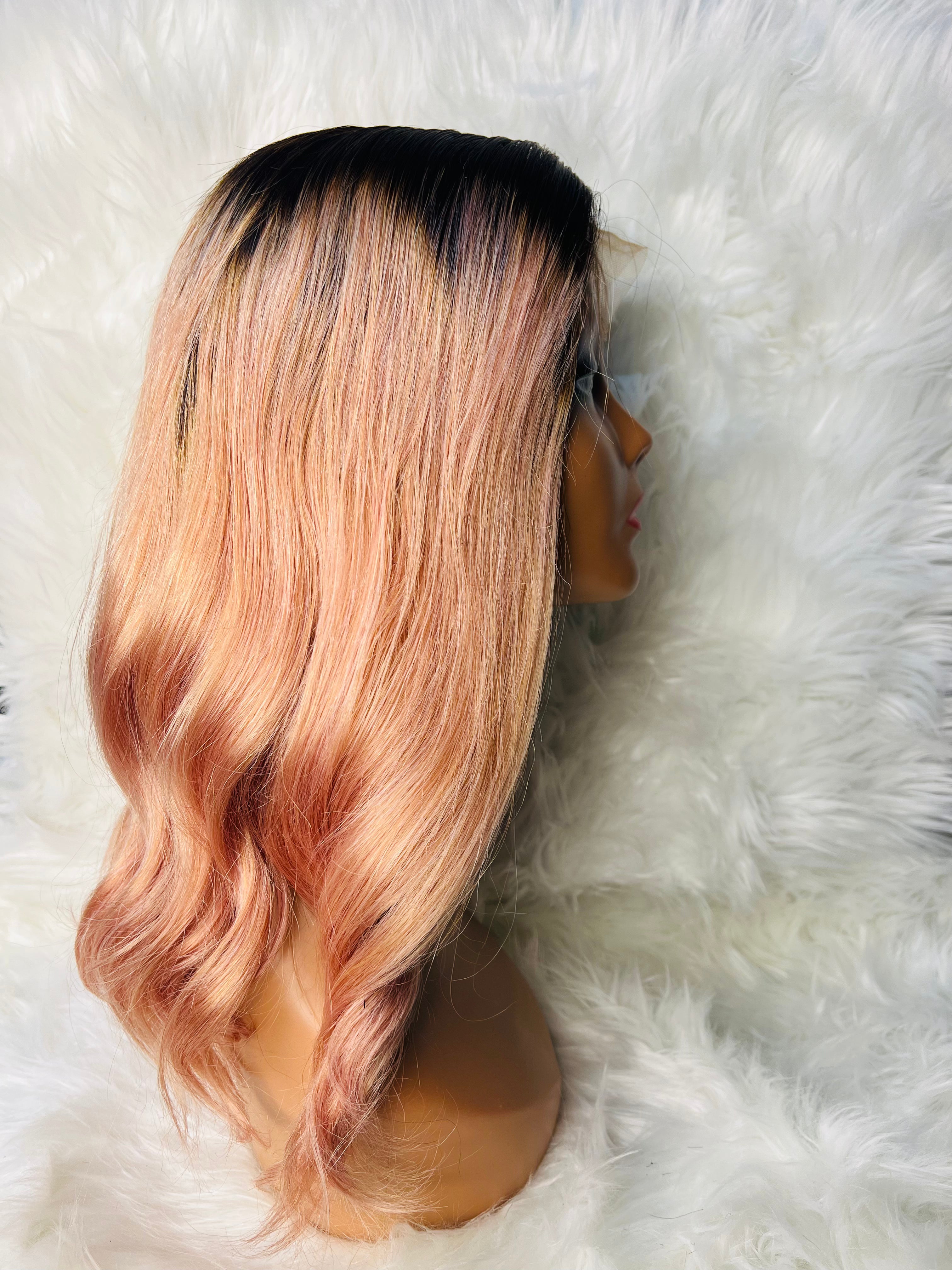 18" 5*5 Wig Black/Ash Blonde
