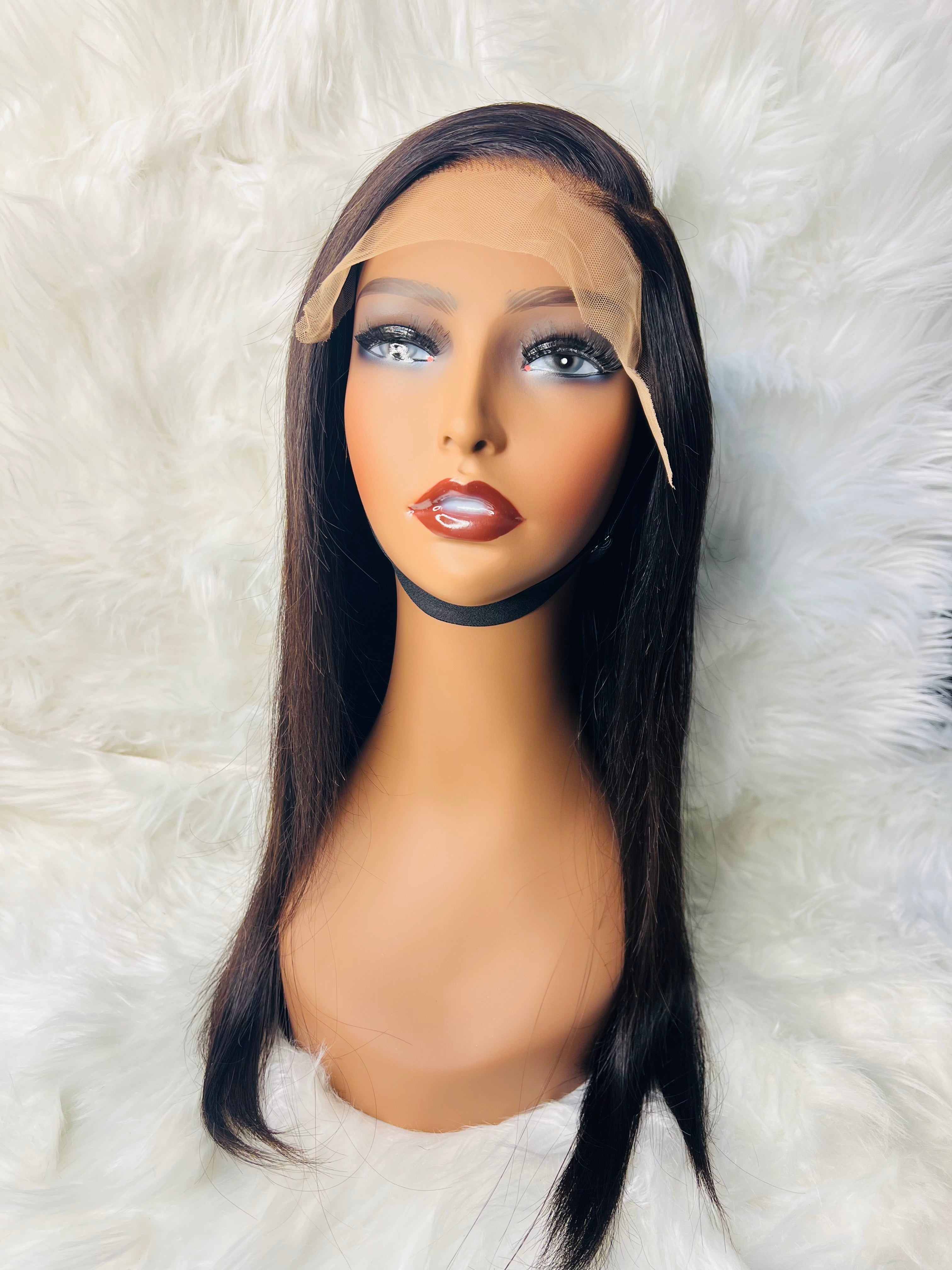 20" 7*5 Bone Straight Wig Black