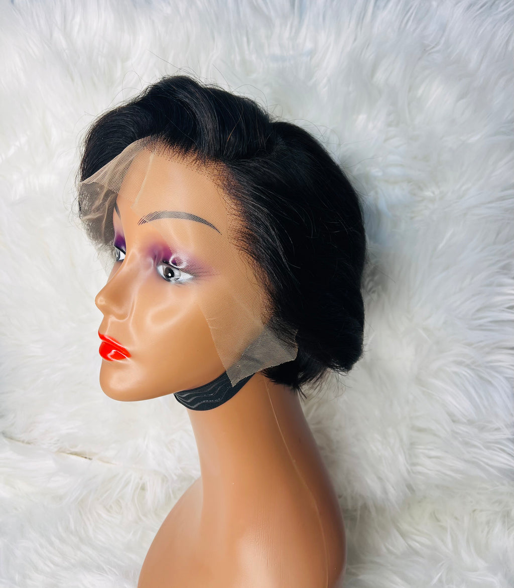 8" 13*4 Pixie Wig Black