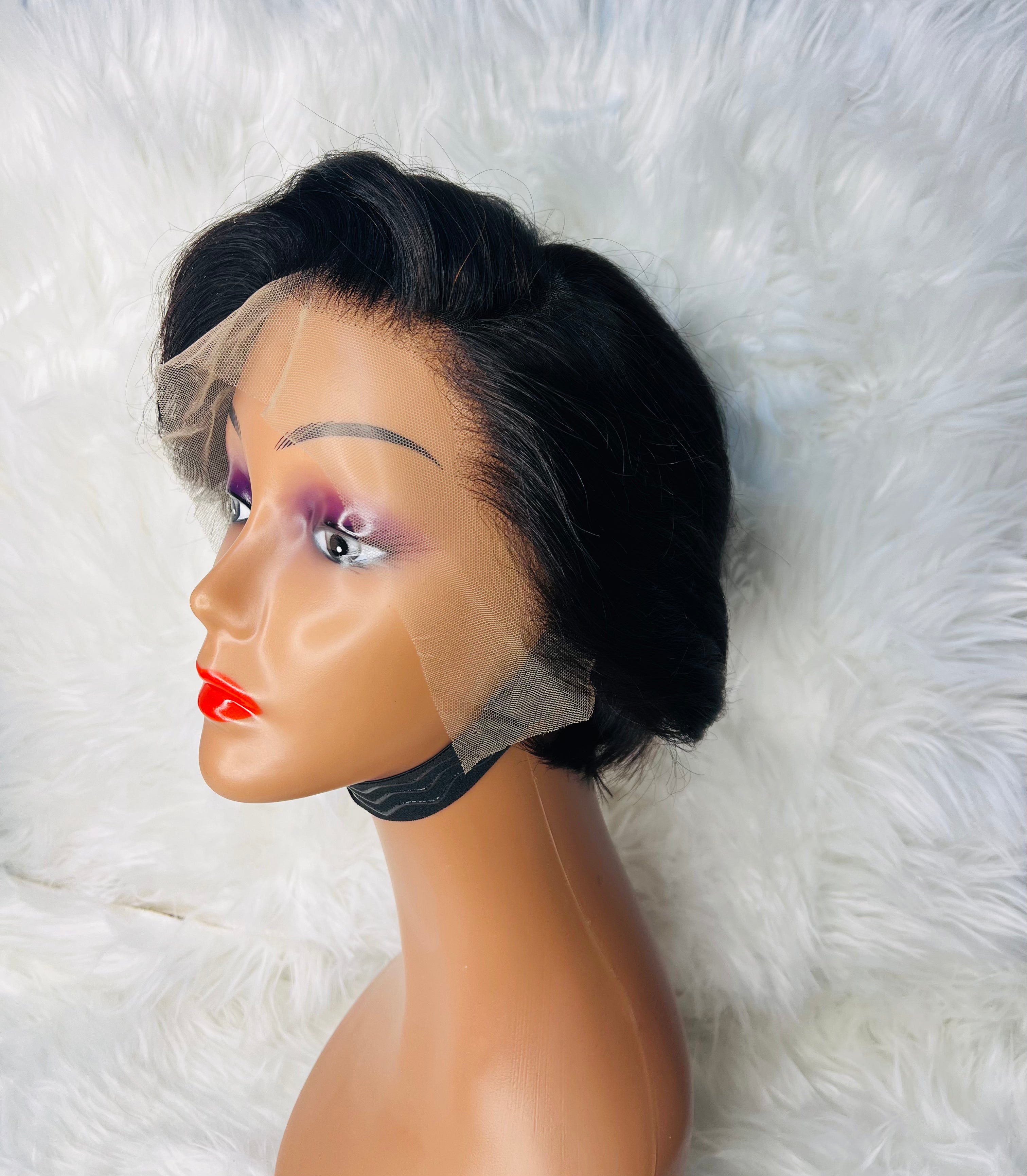 8" 13*4 Pixie Wig Black