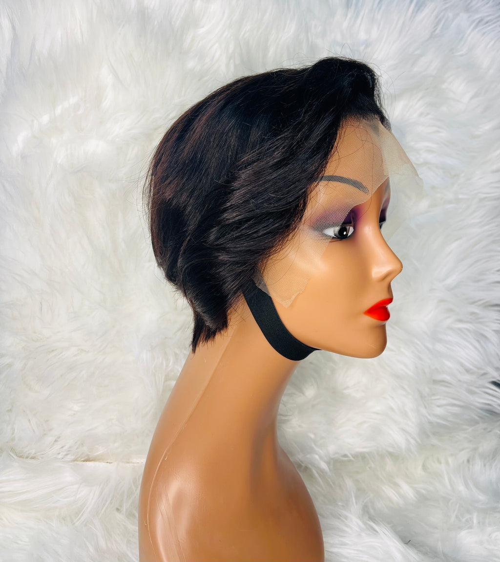 8" 13*4 Pixie Wig Black