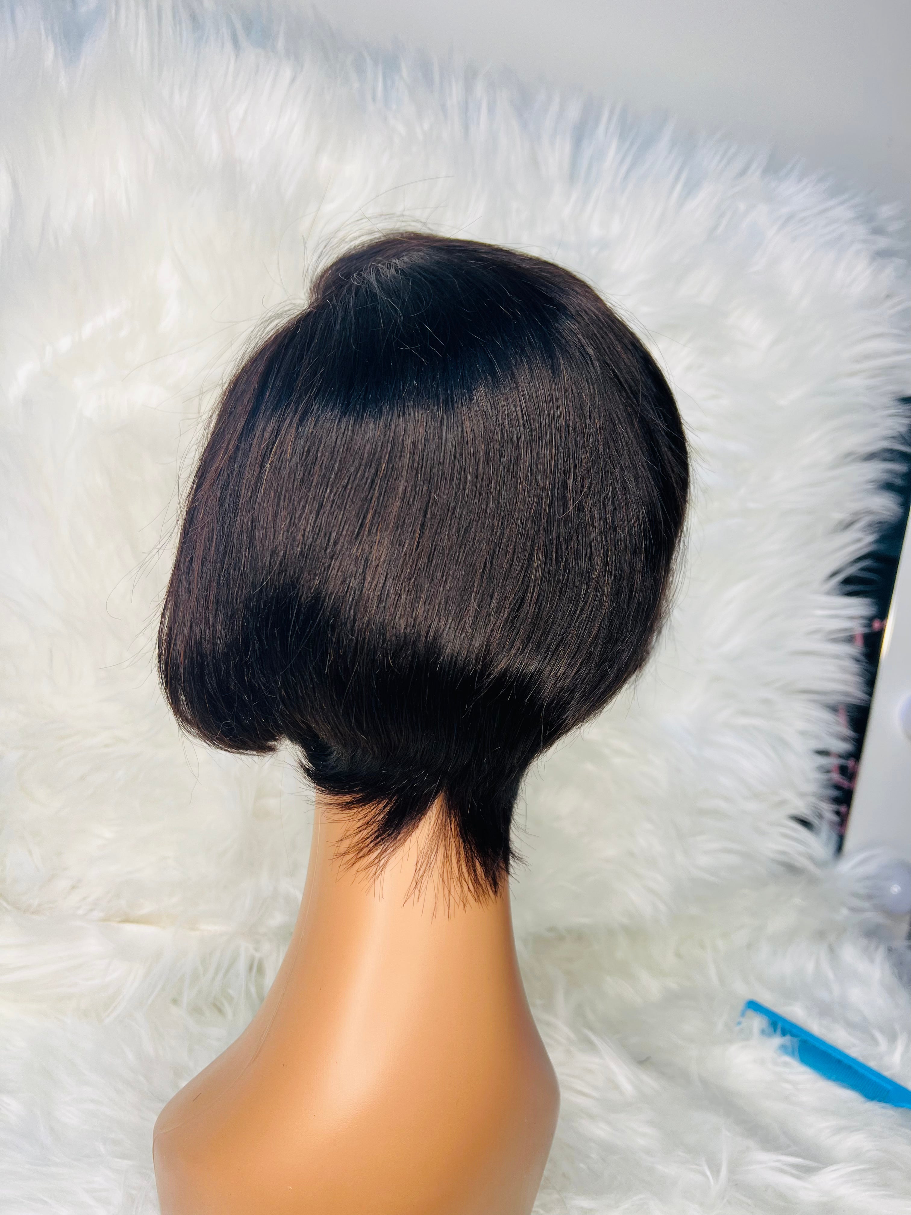 8" 13*4 Pixie Wig Black