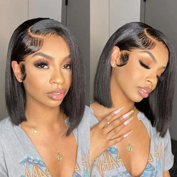 Straight Short Bob 13x4 & 4x4HD Lace Front Wig - Remy Human Hair 8"-16"