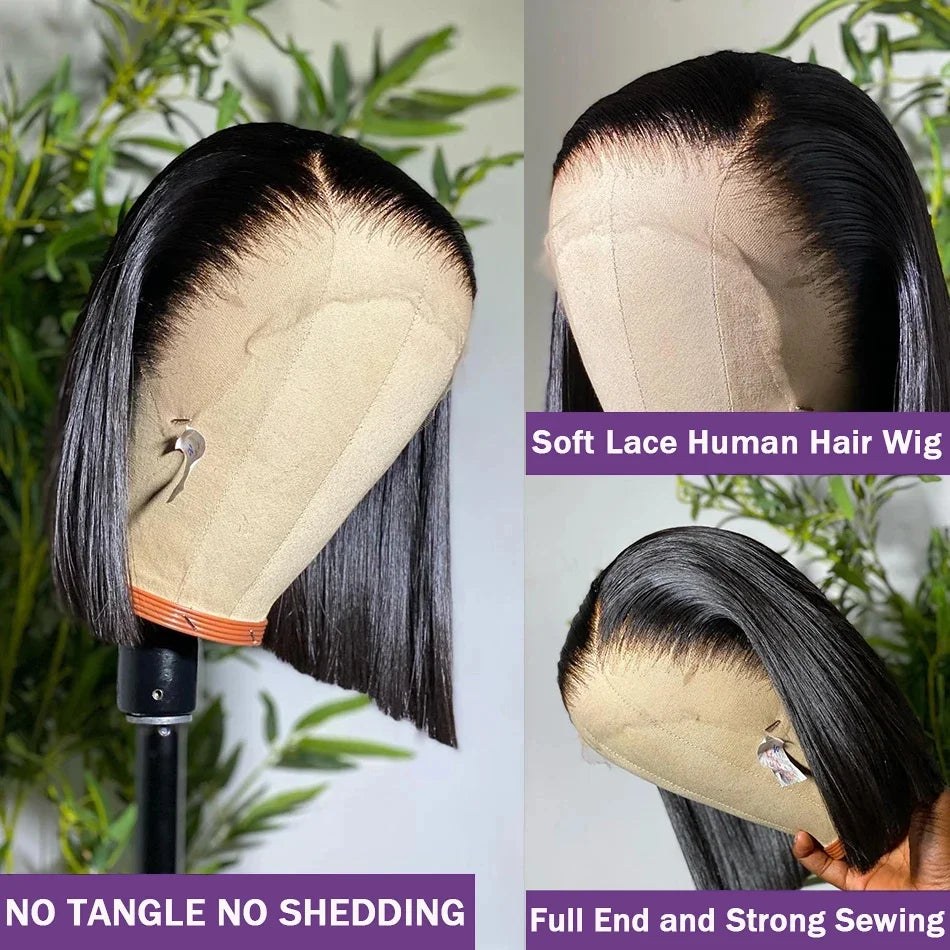 Straight Short Bob 13x4 & 4x4HD Lace Front Wig - Remy Human Hair 8"-16"