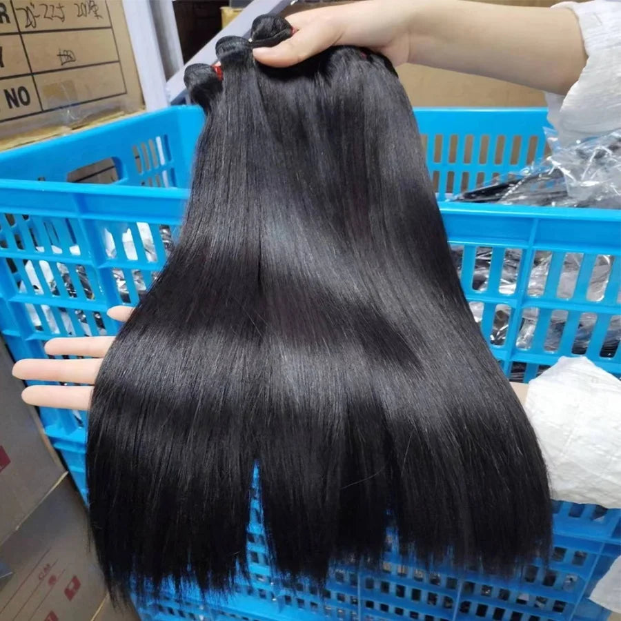 Premium 3 Bundle 15A Raw Vietnamese Straight Hair Bundles - Double Drawn Human Hair