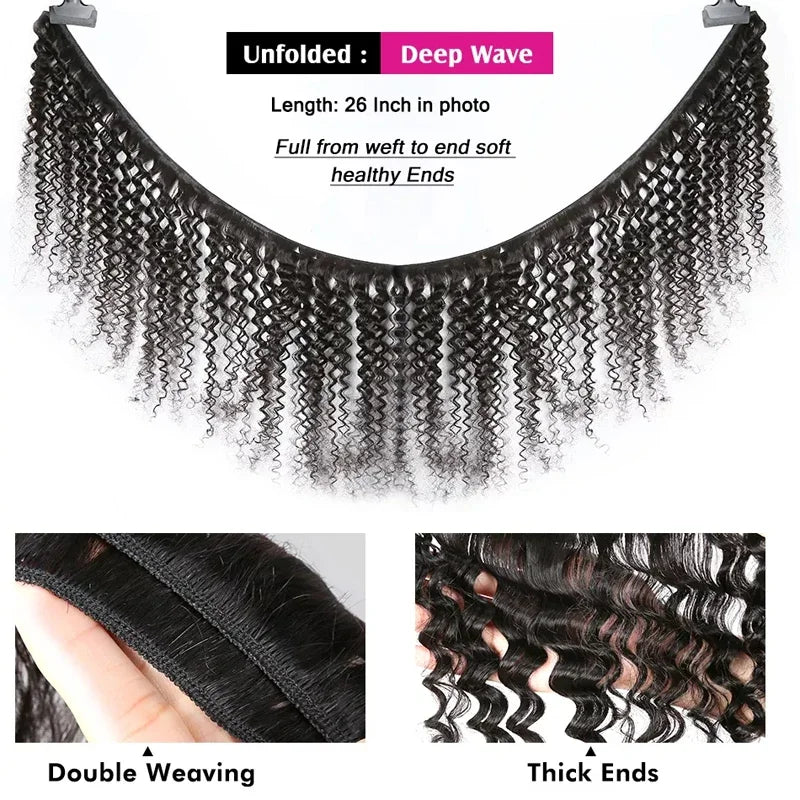 3 Bundle Premium Water Wave Human Hair Bundles 100%