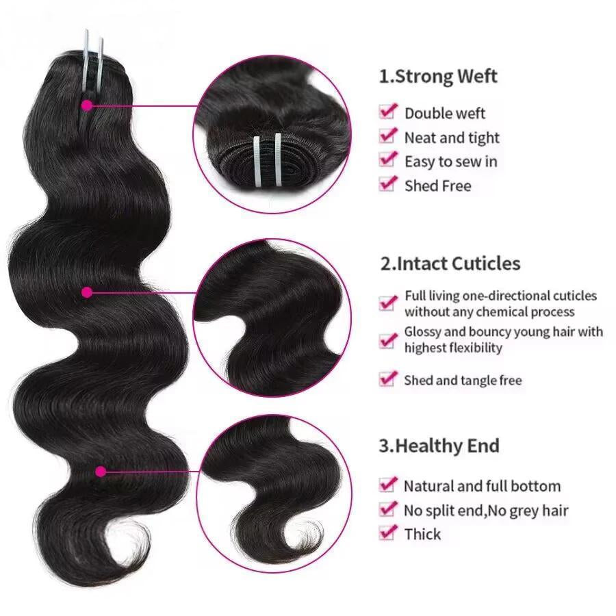 15A Luxury Body Wave Vietnamese Hair Bundles – Natural Black Remy Hair