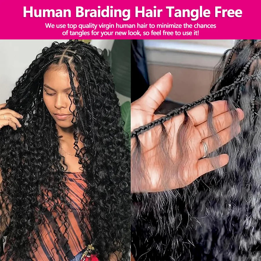Deep Wave Brazilian Human Hair Braids (100% Human Hair)