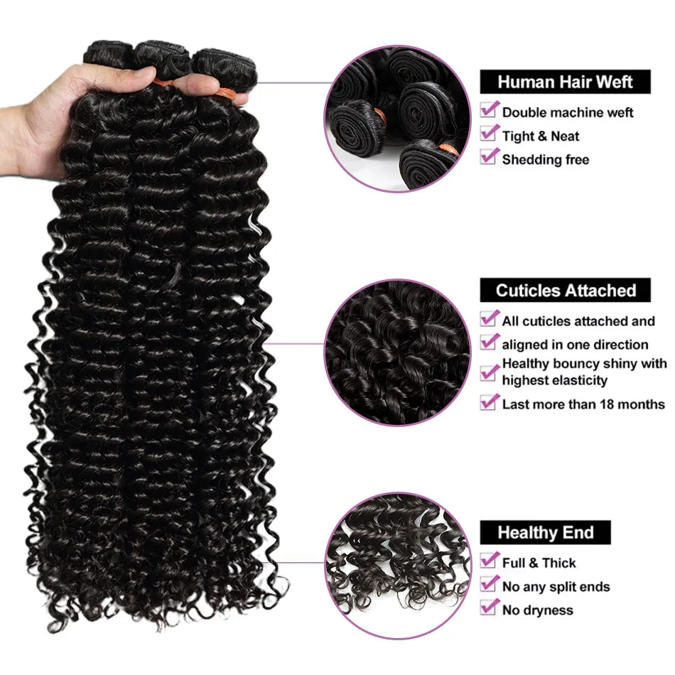 3 Bundle Premium Water Wave Human Hair Bundles 100%