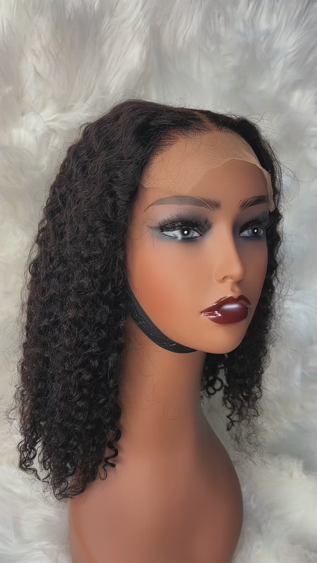 14" 5*5 Bob Wig Pixie Curl Black